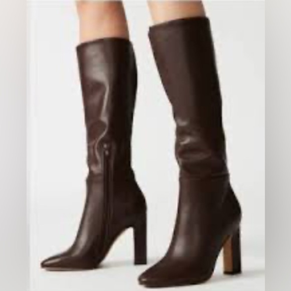 Elegant Brown Leather Knee-High Boots